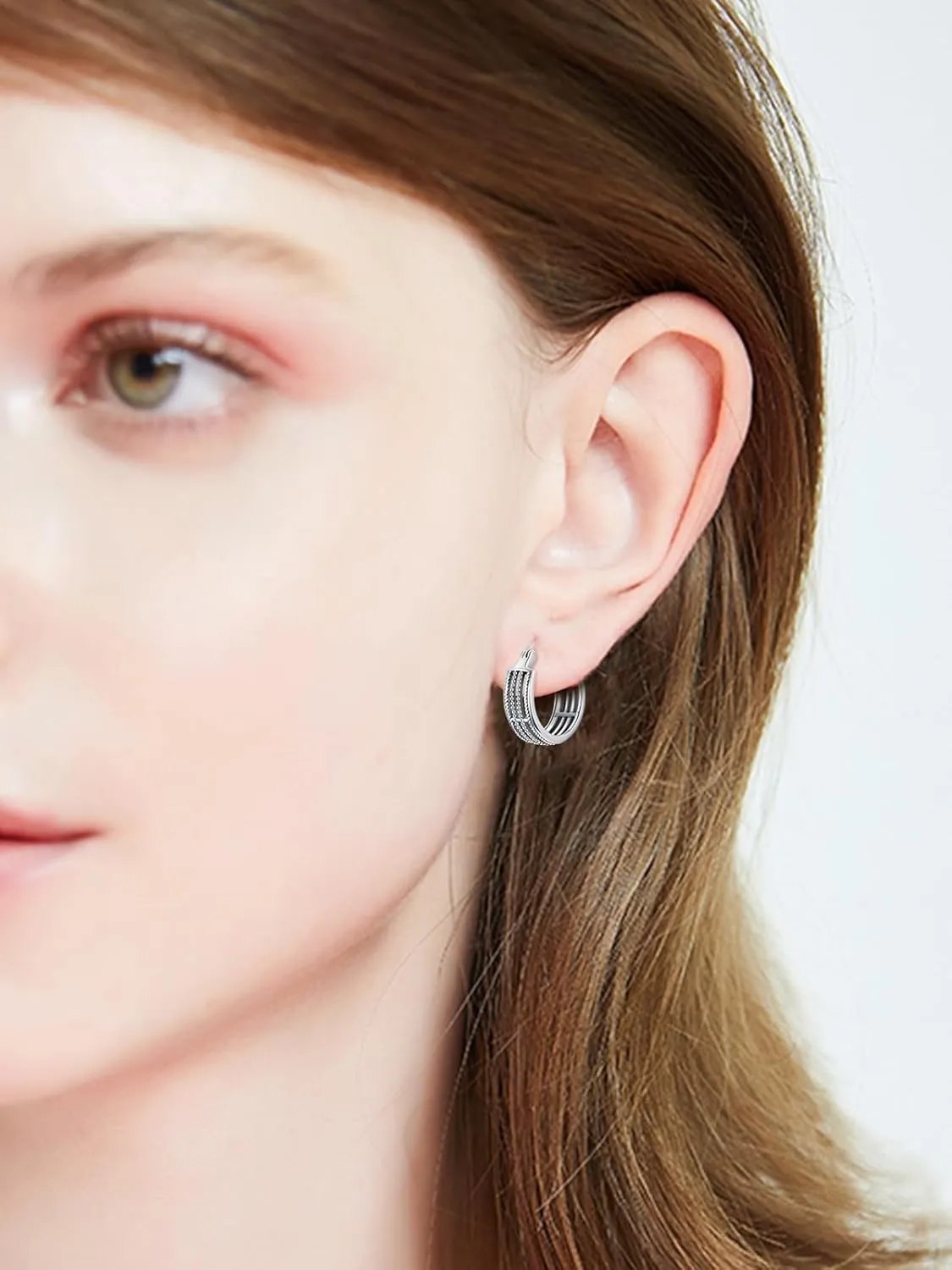 Huggie Hoop Earrings for Women s925 Sterling Silver Bali Boho Oxidize Hypoallergenic Earrings Jewelry Gifts
