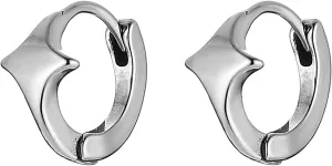 HZMAN Star Earring for Men Women Stainless Steel Simple Silver Star Hinged Hoop Earring Jewelry Gift