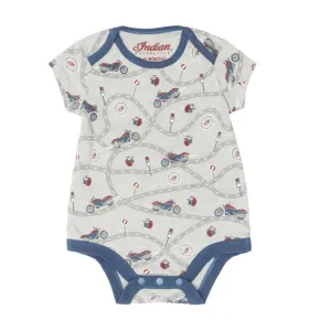 Indian Motorcycle  Kids Short Sleeve Bodysuit Soft Cotton Blend Assorted