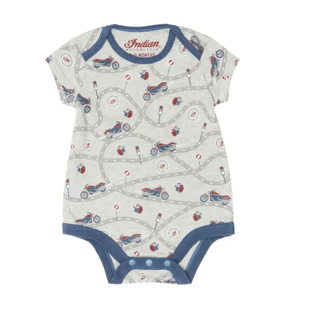 Indian Motorcycle  Kids Short Sleeve Bodysuit Soft Cotton Blend Assorted