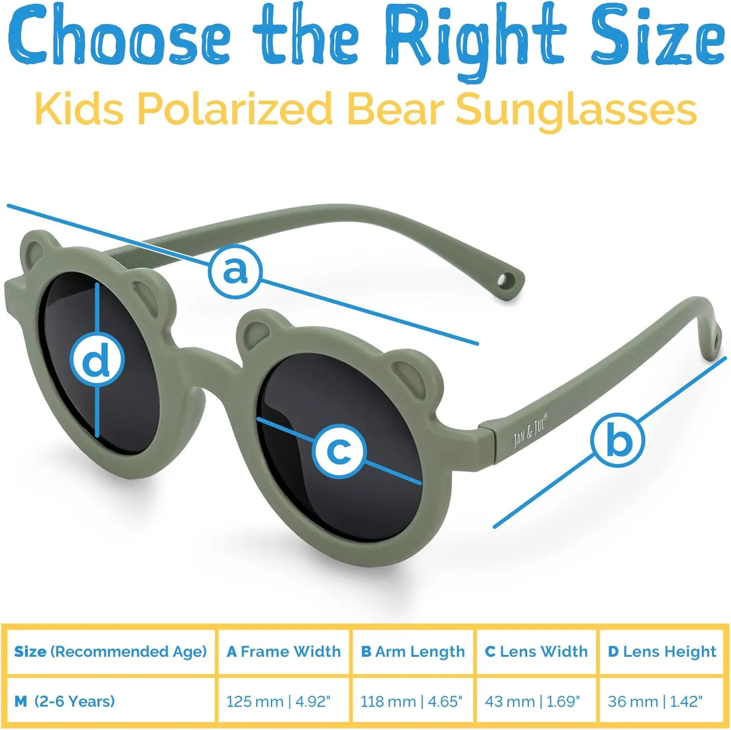 JAN & JUL Baby Toddler Kids Flexible UV-400 Polarized Sun-glasses with Strap for Girls Boys