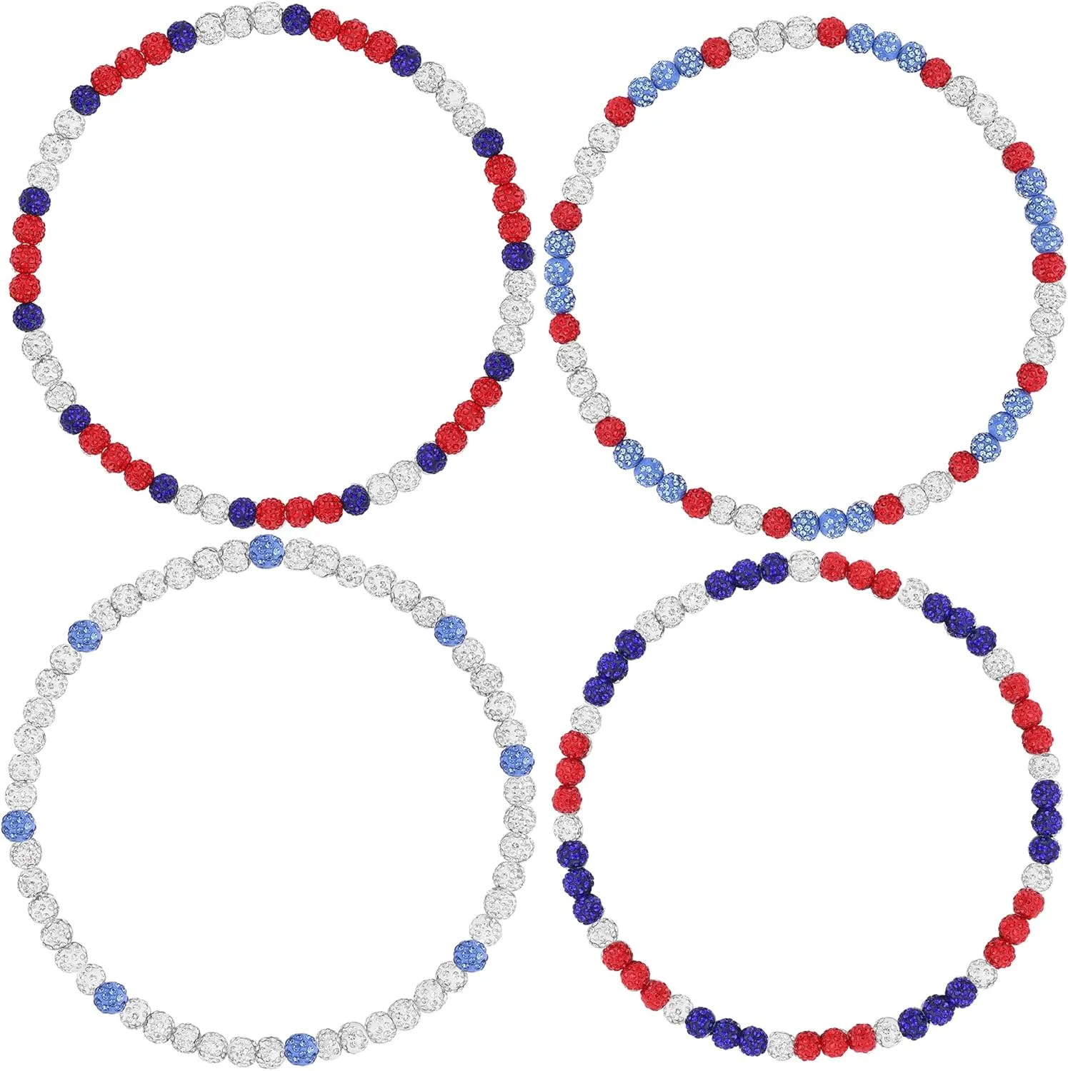 Jewdreamer 4 PCS Baseball Beaded Chain Necklace for Men,Bling Ice Collection Baseball Necklace Gifts, Diamond Rhinestone Discoball Necklace Dirp Accessories Necklace Gifts for Baseball Team Lovers