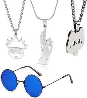 JinYu Cosplay Glasses 3pcs Necklace, Anime Cosplay Neckalce Cosplay Accessory Prop