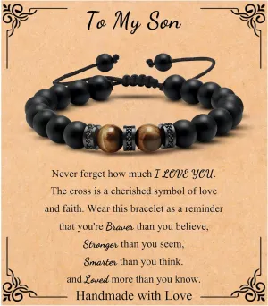 JoycuFF Christian Baptism & Easter Gifts: Inspirational Bracelets for Men & Boys - Teens to Adults, Perfect for Fathers Day, Graduation, Anniversary & Christmas