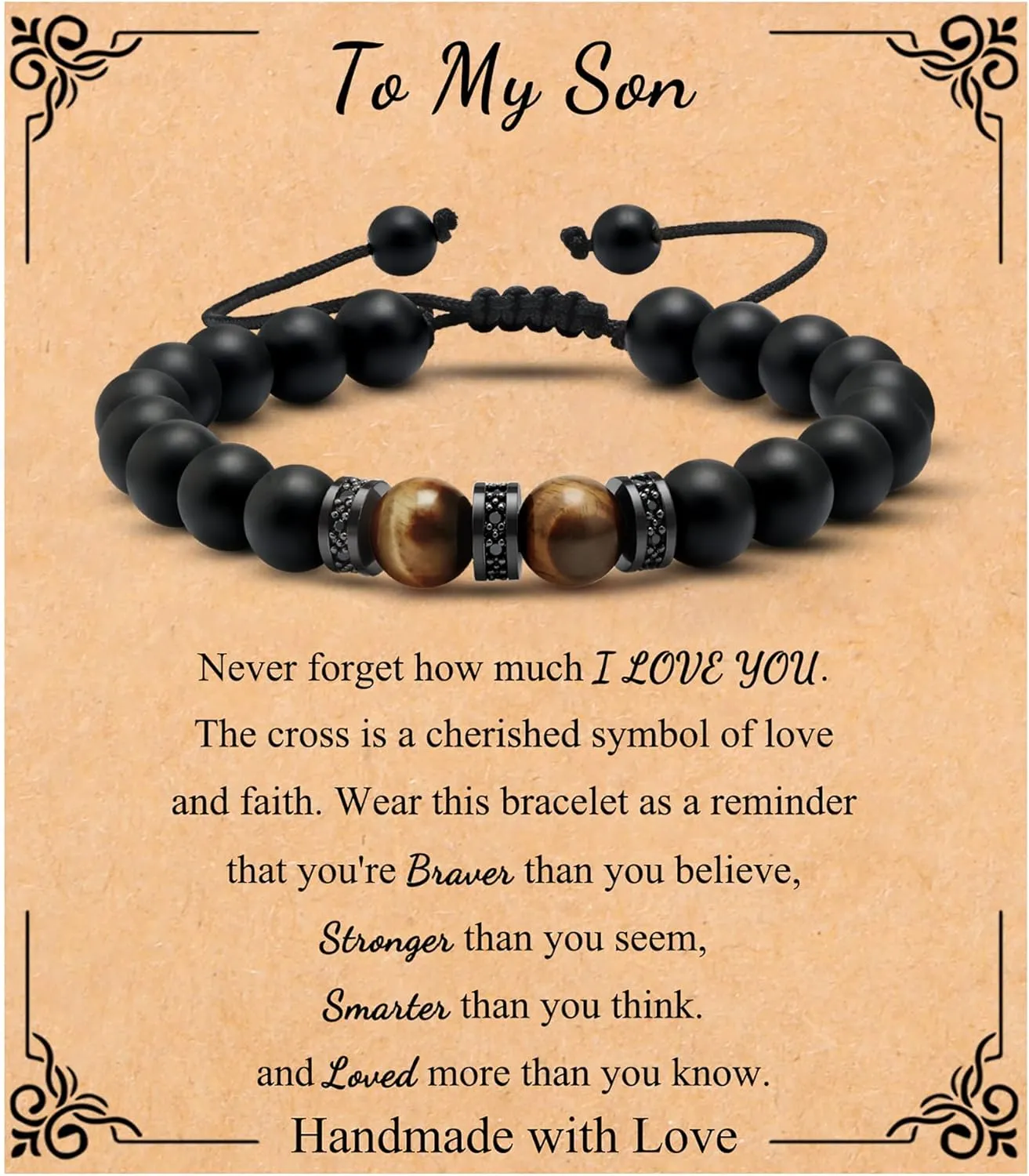 JoycuFF Christian Baptism & Easter Gifts: Inspirational Bracelets for Men & Boys - Teens to Adults, Perfect for Fathers Day, Graduation, Anniversary & Christmas