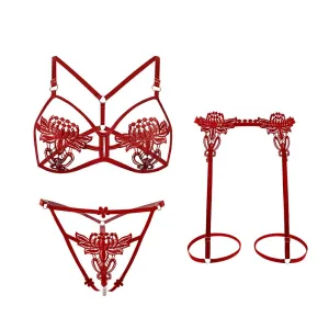 Kennedi Two Piece Lingerie Set With Garter Belt