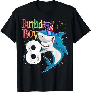 Kids 8th Birthday Boy Shark Shirts Jaw-Some Eight Shirt Boys T-Shirt