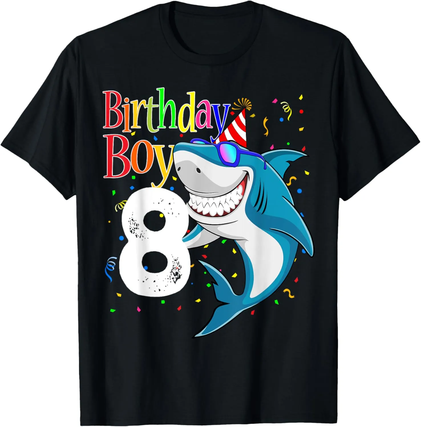 Kids 8th Birthday Boy Shark Shirts Jaw-Some Eight Shirt Boys T-Shirt