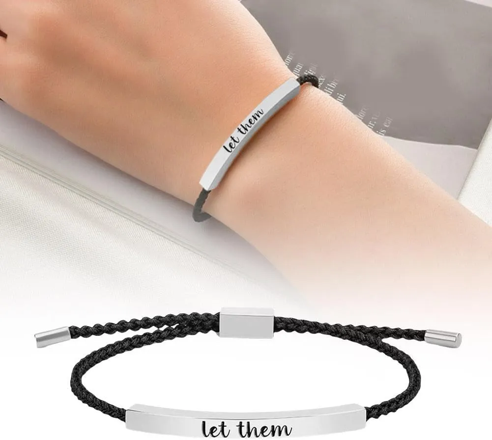 Let Them Bracelet, Inspirational Tube Bracelet, Remember Who You Are Motivational Tube Bracelet, Bracelets for Women, Motivational Encouragement Birthday Gift for Women