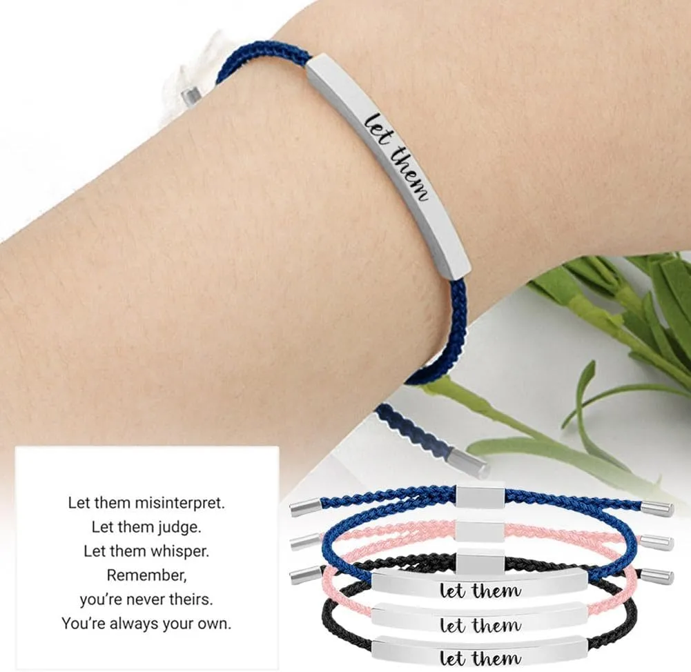 Let Them Bracelet, Inspirational Tube Bracelet, Remember Who You Are Motivational Tube Bracelet, Bracelets for Women, Motivational Encouragement Birthday Gift for Women