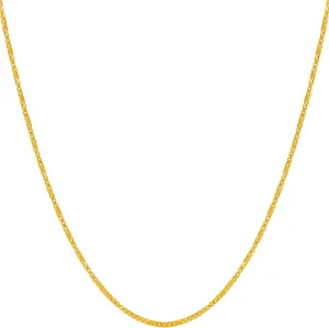 LIFETIME JEWELRY 1.2mm Twisted Box Chain Necklace for Women & Men 24k Gold Plated