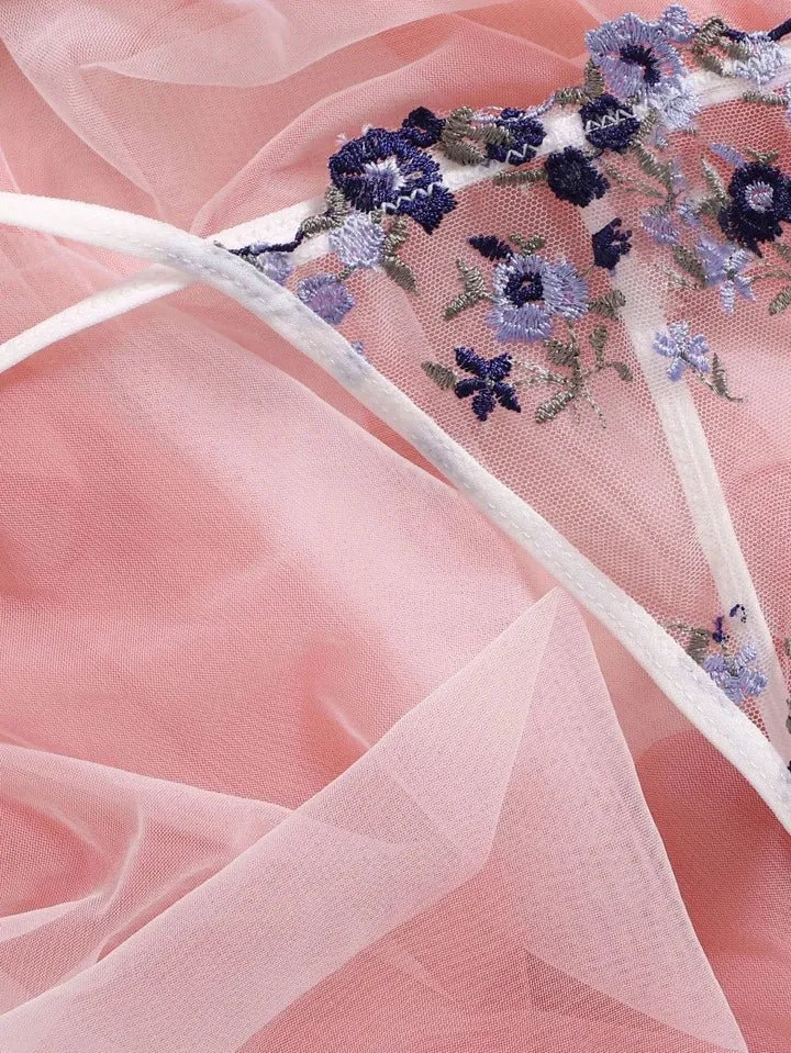 Lingerie Set Purple Floral