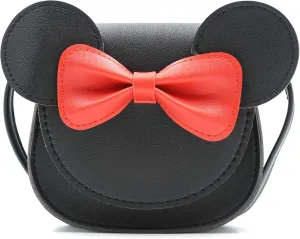 Little Mouse Ear Bow Crossbody Purse,PU Shoulder Handbag for Kids Girls Toddlers