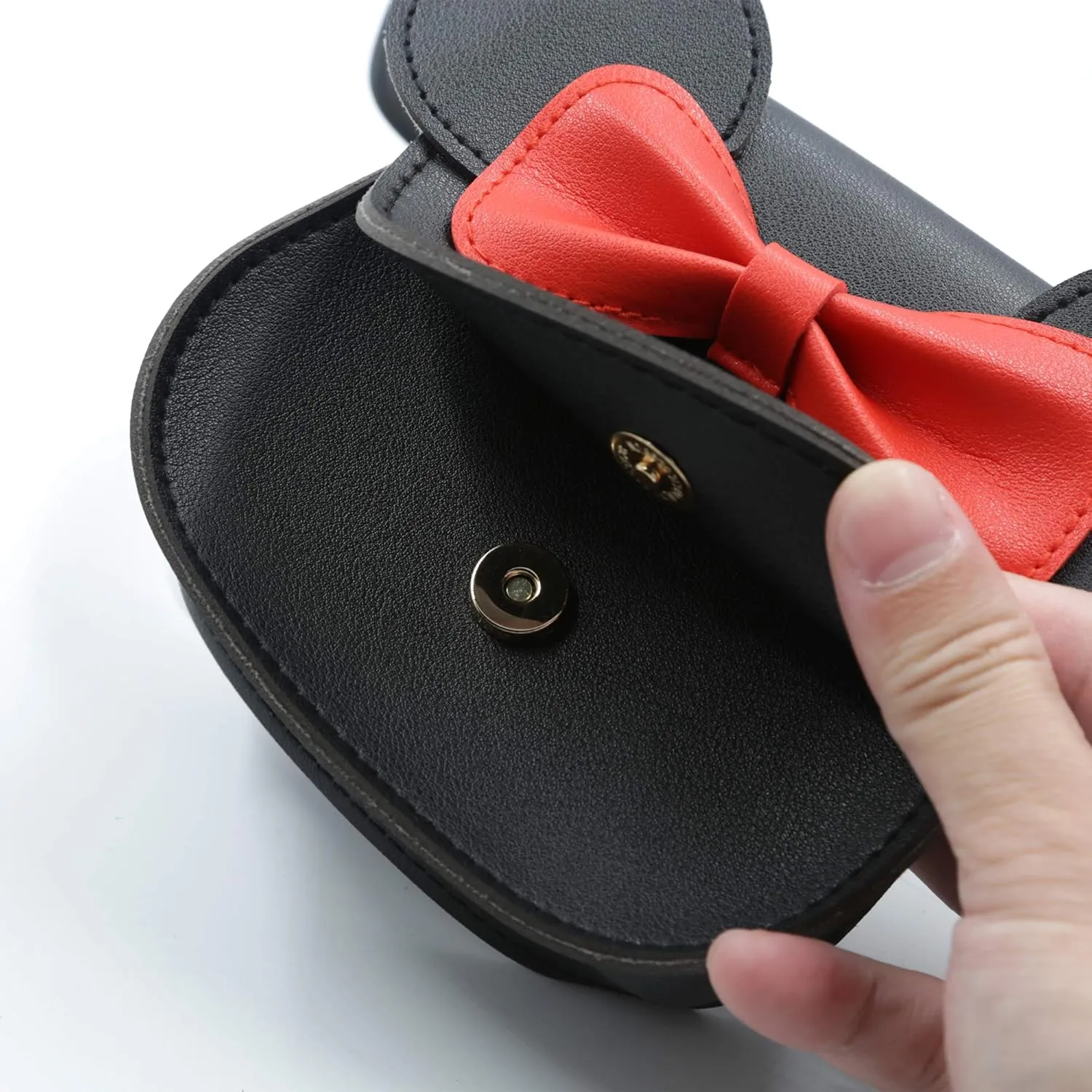 Little Mouse Ear Bow Crossbody Purse,PU Shoulder Handbag for Kids Girls Toddlers