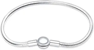 LNQOBU 925 Sterling Silver Snake Chain Bracelet Glossy Women Charm Bracelets for Mother's Day Gift(With one Spacer Beads)