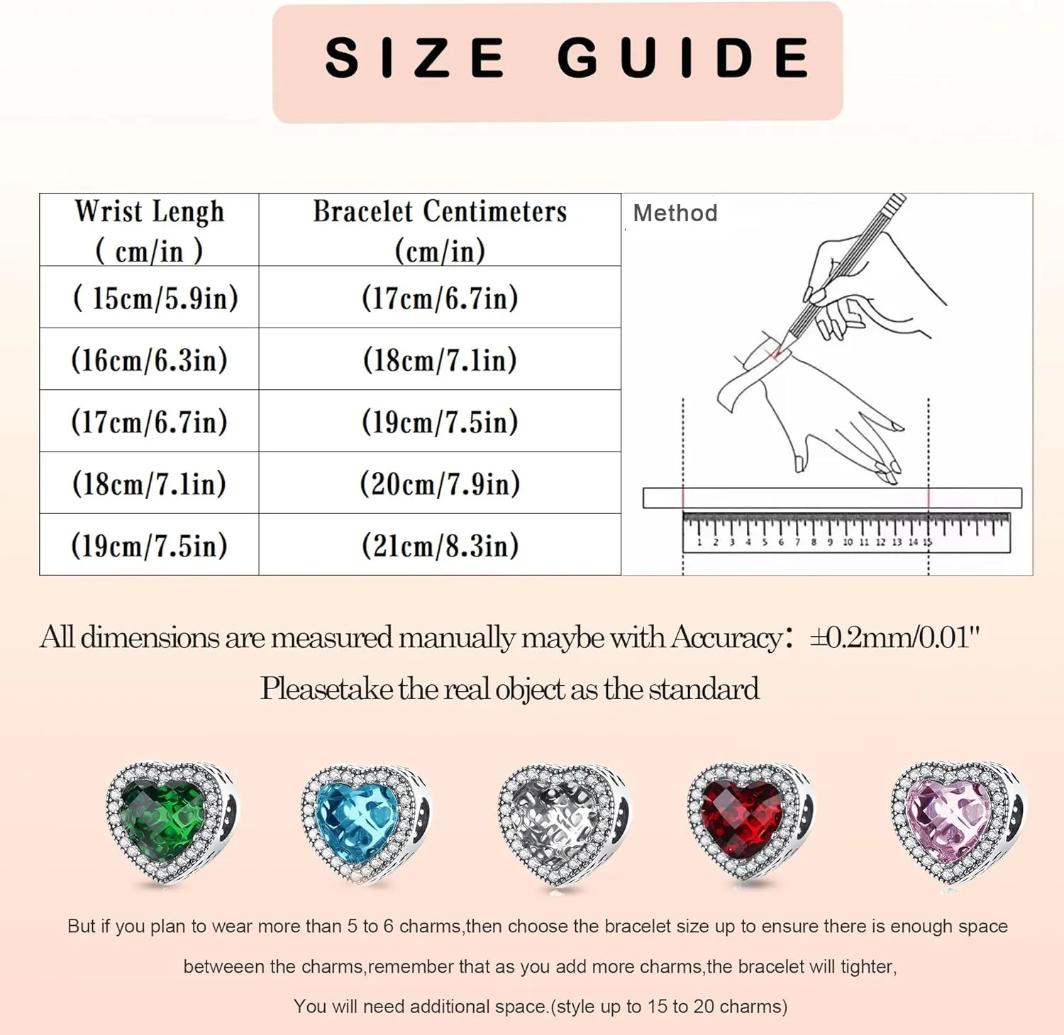 LNQOBU 925 Sterling Silver Snake Chain Bracelet Glossy Women Charm Bracelets for Mother's Day Gift(With one Spacer Beads)