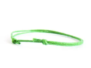 Man Gift, Man Bracelet Friendship Jewelry. Thin Rope Bracelet with Slip Knots. Adjustable Cord Jewelry. Green Surfer Accessory