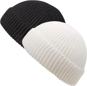MaxNova Knit Cuff Short Fisherman Beanie for Men Women Warm Hats