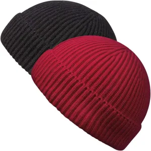 MaxNova Knit Cuff Short Fisherman Beanie for Men Women Warm Hats