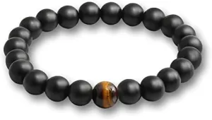 men natural volcanic stone bracelets matte black lava onyx beads buddha round bracelet & bangle women yoga prayer