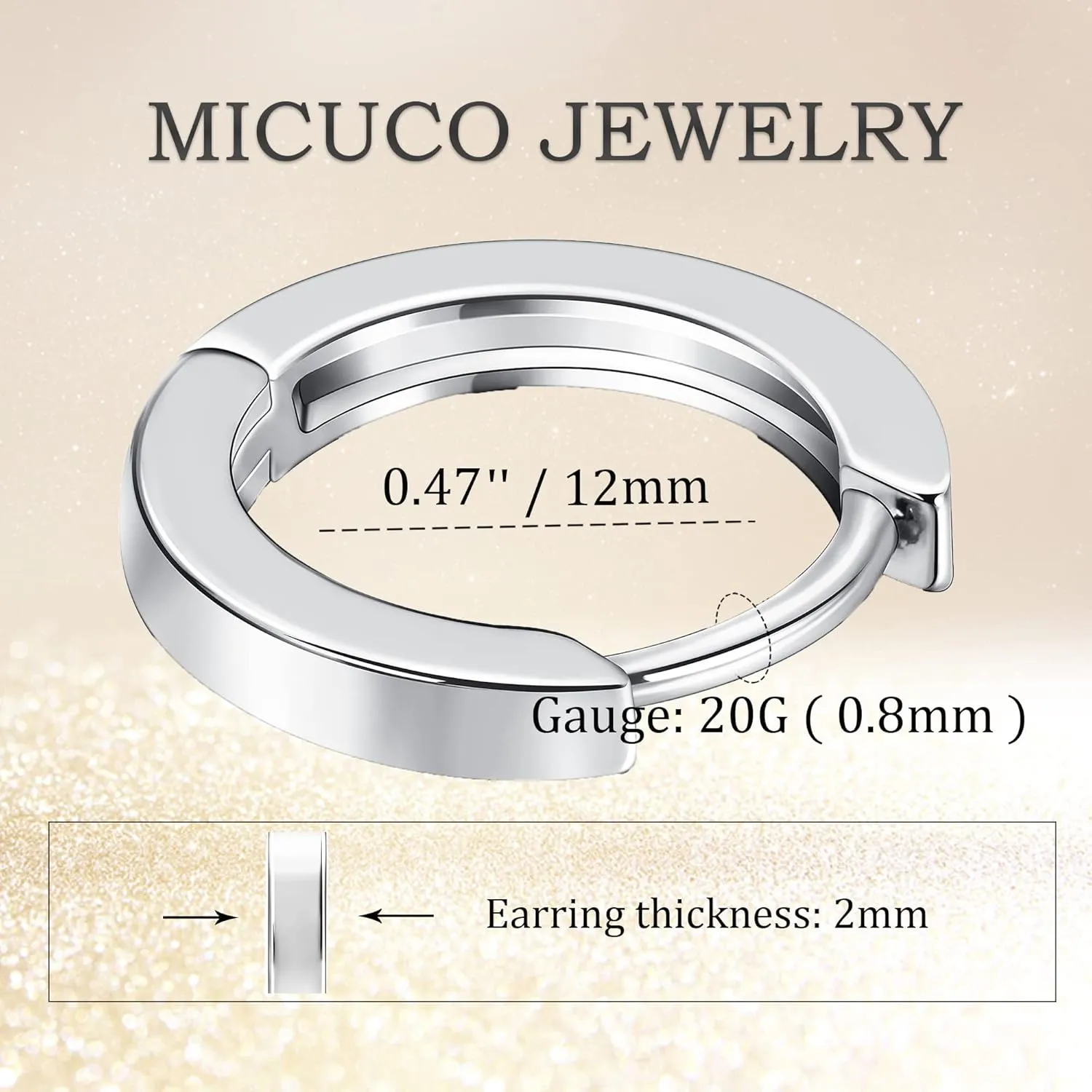micuco Small Gold Hoop Earrings for Women 14K Gold Plated Huggie Hoop Earrings