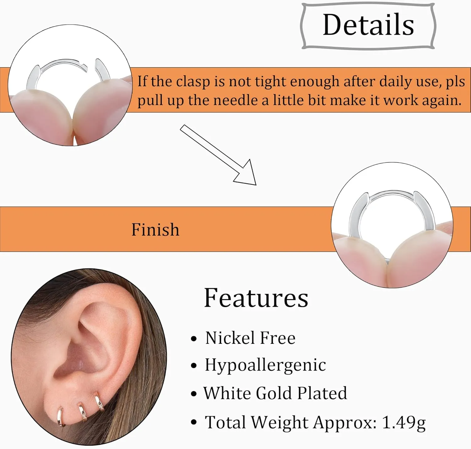 micuco Small Gold Hoop Earrings for Women 14K Gold Plated Huggie Hoop Earrings