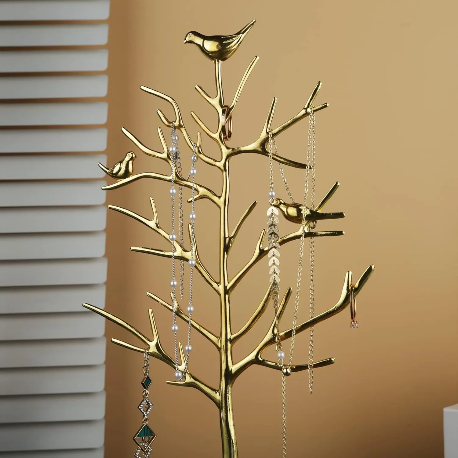 MORE&LESS Branch Jewelry Rack with deer, for Ring Earrings Necklace Bracelet,Suitable for living rooms, bathrooms,offices,etc.