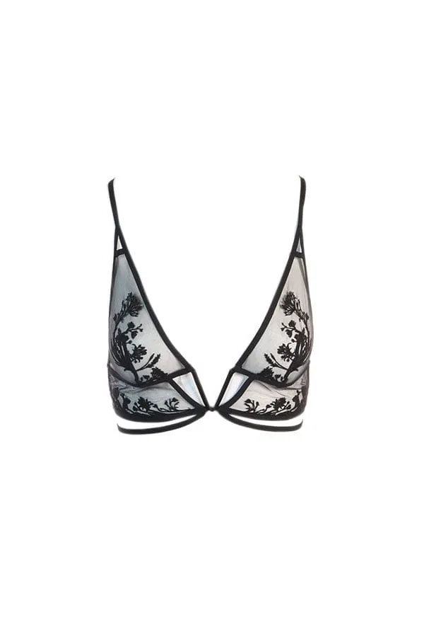 Mullberry Keyhole Bralette- Black