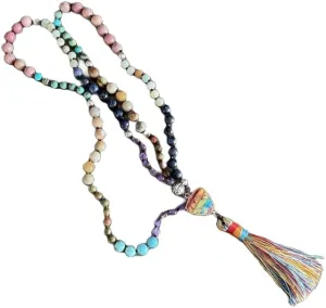 Natural 7 Chakra 8mm 108 Mala Beads, Spiritual, Meditation Beads, Reiki, Japa Mala, Buddhist Prayer Beads, Yoga Bracelet, healing beads LKMALA-RRGU-34