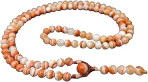 Natural Agate 8mm 108 Mala Beads, Spiritual, Meditation Beads, Reiki, Japa Mala, Buddhist Prayer Beads, Yoga Bracelet, healing beads LKMALA-RRGU-229