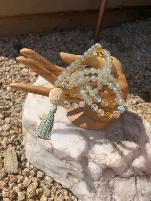 Natural Agate & Citrine 6mm 108 Mala Beads, Spiritual, Meditation Beads, Reiki, Japa Mala, Buddhist Prayer Beads, Yoga Bracelet, healing beads LKMALA-RRGU-3865