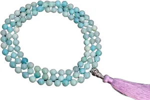 Natural Amazonite 8mm 108 Mala Beads, Spiritual, Meditation Beads, Reiki, Japa Mala, Buddhist Prayer Beads, Yoga Bracelet, healing beads LKMALA-RRGU-2858