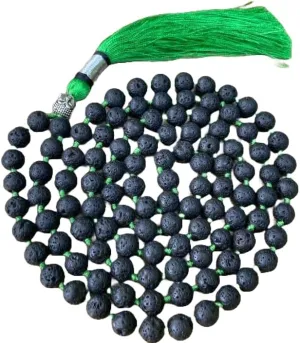 Natural Black Lava 8mm 108 Mala Beads, Spiritual, Meditation Beads, Reiki, Japa Mala, Buddhist Prayer Beads, Yoga Bracelet, healing beads LKMALA-RRGU-626