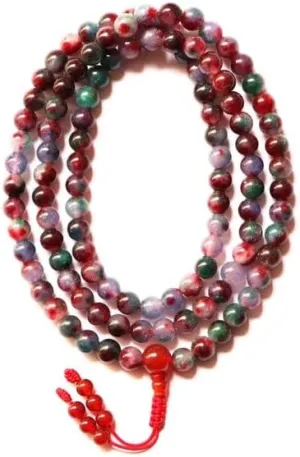 Natural Blood Stone 8mm 108 Mala Beads, Spiritual, Meditation Beads, Reiki, Japa Mala, Buddhist Prayer Beads, Yoga Bracelet, healing beads LKMALA-RRGU-946