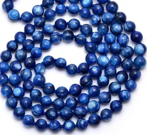 Natural Blue Kyanite 8mm 108 Mala Beads, Spiritual, Meditation Beads, Reiki, Japa Mala, Buddhist Prayer Beads, Yoga Bracelet, healing beads LKMALA-RRGU-1110