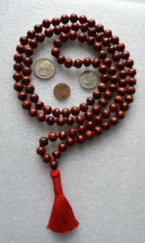 Natural Bodhi beads 8mm 108 Mala Beads, Spiritual, Meditation Beads, Reiki, Japa Mala, Buddhist Prayer Beads, Yoga Bracelet, healing beads LKMALA-RRGU-1887, 34 inch, red