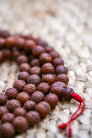 Natural Bodhi Seed 12mm 108 Mala Beads, Spiritual, Meditation Beads, Reiki, Japa Mala, Buddhist Prayer Beads, Yoga Bracelet, healing beads LKMALA-RRGU-51, 34 inch, brown