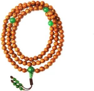 Natural Brown Lotus Seed,green jade 8mm 108 Mala Beads, Spiritual, Meditation Beads, Reiki, Japa Mala, Buddhist Prayer Beads, Yoga Bracelet, healing beads LKMALA-RRGU-754