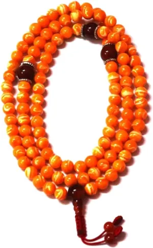 Natural Golden Mother Of Pearl,carnelian 8mm 108 Mala Beads, Spiritual, Meditation Beads, Reiki, Japa Mala, Buddhist Prayer Beads, Yoga Bracelet, healing beads LKMALA-RRGU-905