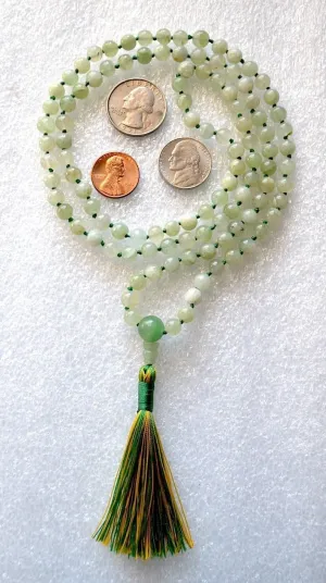Natural Green Aventurine 10mm 108 Mala Beads, Spiritual, Meditation Beads, Reiki, Japa Mala, Buddhist Prayer Beads, Yoga Bracelet, healing beads LKMALA-RRGU-1799