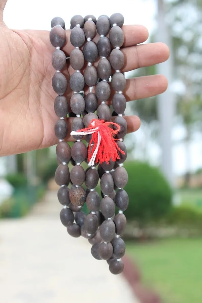 Natural Lotus Seeds Bead 4mm 108 Mala Beads, Spiritual, Meditation Beads, Reiki, Japa Mala, Buddhist Prayer Beads, Yoga Bracelet, healing beads LKMALA-RRGU-3499