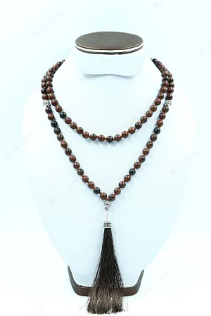 Natural Mahogany Obsidian 8mm 108 Mala Beads, Spiritual, Meditation Beads, Reiki, Japa Mala, Buddhist Prayer Beads, Yoga Bracelet, healing beads LKMALA-RRGU-2783