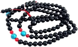 Natural onyx, turquoise, red jade 8mm 108 Mala Beads, Spiritual, Meditation Beads, Reiki, Japa Mala, Buddhist Prayer Beads, Yoga Bracelet, healing beads LKMALA-RRGU-1592