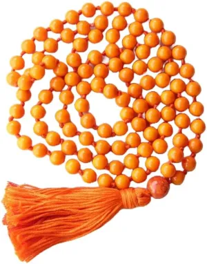 Natural orange glass beads 6mm 108 Mala Beads, Spiritual, Meditation Beads, Reiki, Japa Mala, Buddhist Prayer Beads, Yoga Bracelet, healing beads LKMALA-RRGU-2576