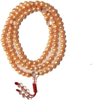 Natural Pearl,crystal beads 7mm 108 Mala Beads, Spiritual, Meditation Beads, Reiki, Japa Mala, Buddhist Prayer Beads, Yoga Bracelet, healing beads LKMALA-RRGU-728