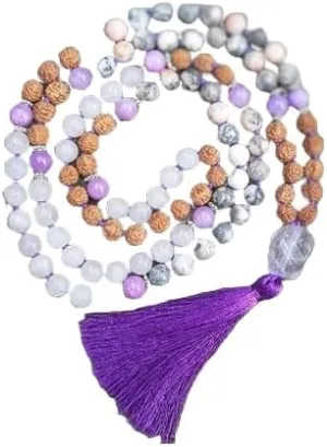 Natural Pink Jasper, Rose Quartz, Rudraksha 8mm 108 Mala Beads, Spiritual, Meditation Beads, Reiki, Japa Mala, Buddhist Prayer Beads, Yoga Bracelet, healing beads LKMALA-RRGU-3929