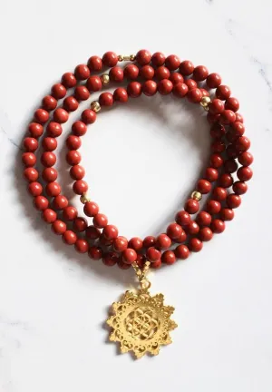 Natural Red Jasper 8mm 108 Mala Beads, Spiritual, Meditation Beads, Reiki, Japa Mala, Buddhist Prayer Beads, Yoga Bracelet, healing beads LKMALA-RRGU-2934