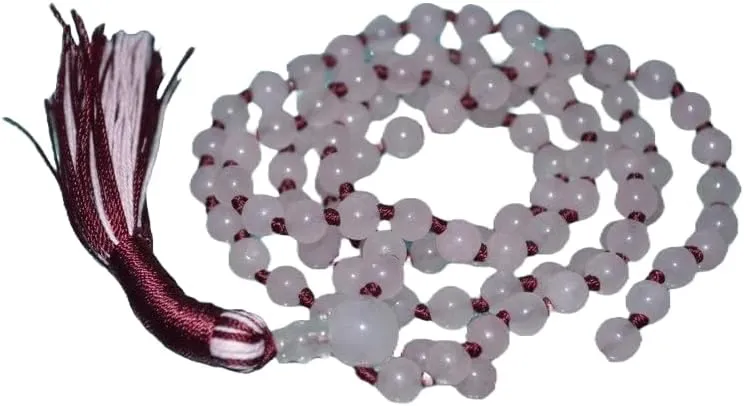 Natural rose quartz 6mm 108 Mala Beads, Spiritual, Meditation Beads, Reiki, Japa Mala, Buddhist Prayer Beads, Yoga Bracelet, healing beads LKMALA-RRGU-1617