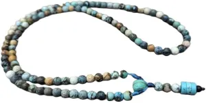 Natural Turquoise 8mm 108 Mala Beads, Spiritual, Meditation Beads, Reiki, Japa Mala, Buddhist Prayer Beads, Yoga Bracelet, healing beads LKMALA-RRGU-138