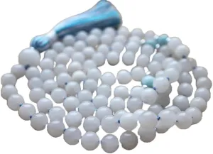 Natural White Jade 8mm 108 Mala Beads, Spiritual, Meditation Beads, Reiki, Japa Mala, Buddhist Prayer Beads, Yoga Bracelet, healing beads LKMALA-RRGU-2952